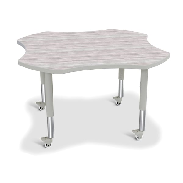 Berries Four Leaf Activity Table, Mobile, Driftwood Gray/Gray/Gray